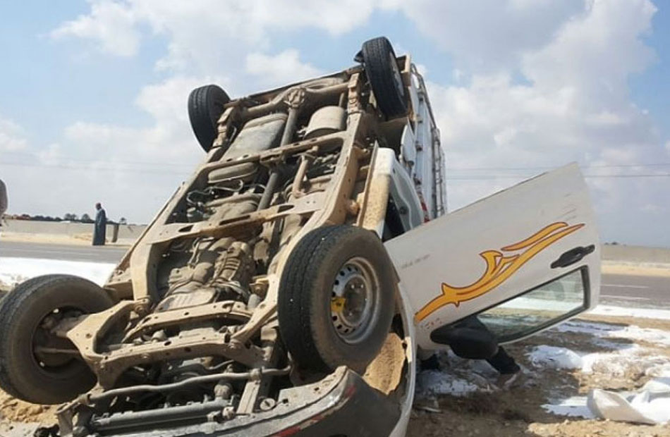 الصحة إصابة  شخصا في حادث انقلاب سيارة بمحافظة الشرقية