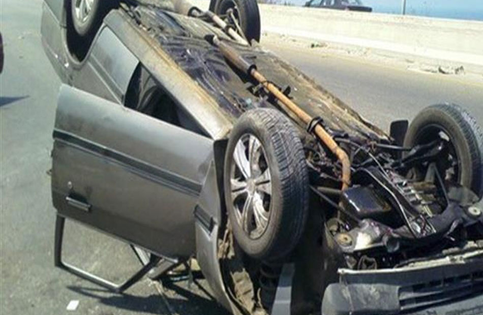 إصابة  طلاب إثر انقلاب سيارة بالطريق الصحراوي أبو المطامير بالبحيرة