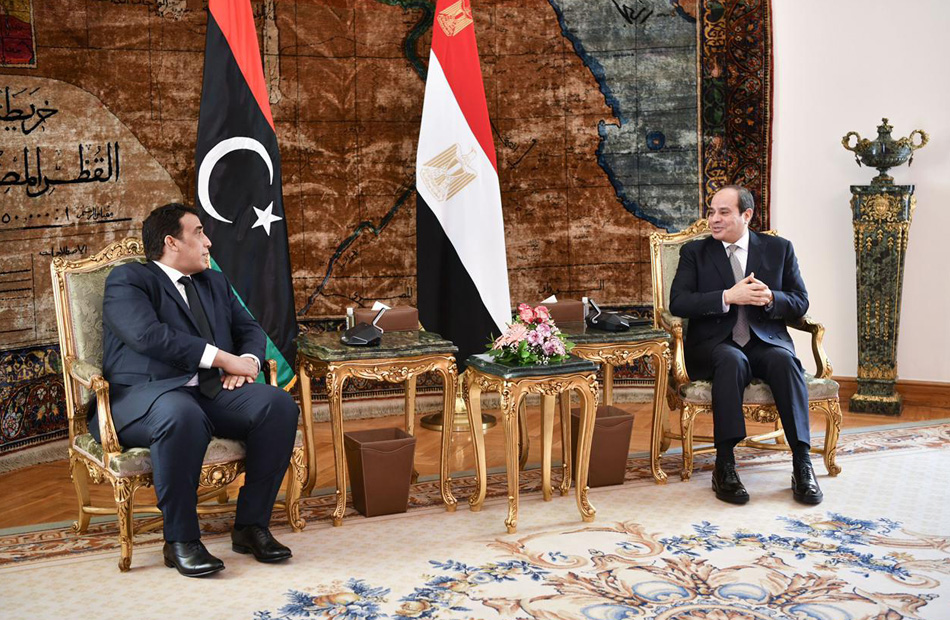 الرئيس السيسي لـ المنفي : ثقوا بأن مصر تقوم بالتعاون الكامل مع ليبيا دون  هدف سوى المصلحة الليبية |فيديو - بوابة الأهرام