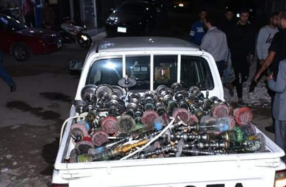 مصادرة ٣٠٠ شيشة في كافيهات مصر الجديدة خلال حملة لمتابعة تطبيق قرار الوزراء  بحظرها - بوابة الأهرام