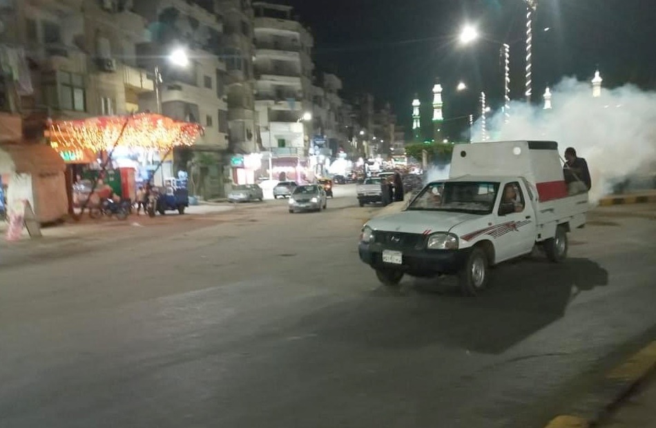 استمرار حملات مكافحة الحشرات الطائرة بدسوق في كفر الشيخ | صور