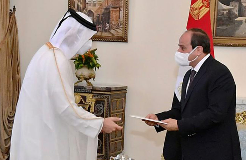 تفاصيل استقبال الرئيس السيسي لنائب رئيس الوزراء وزير خارجية قطر | صور