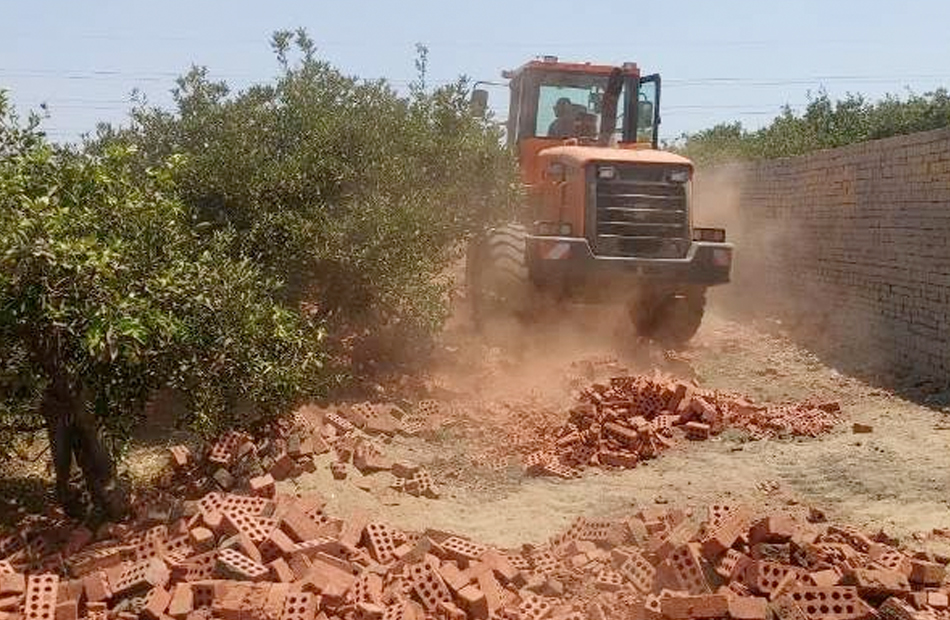 إزالة  حالات تعد على الأراضي الزراعية بطهطا في سوهاج