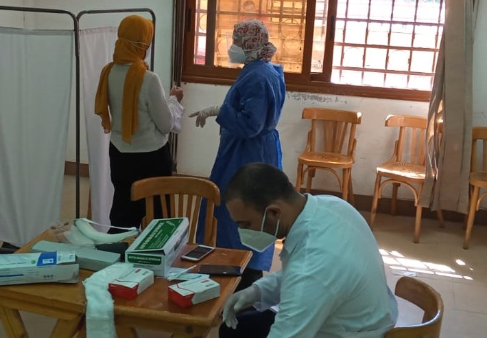 تطعيم الطلاب فى جامعة كفر الشيخ