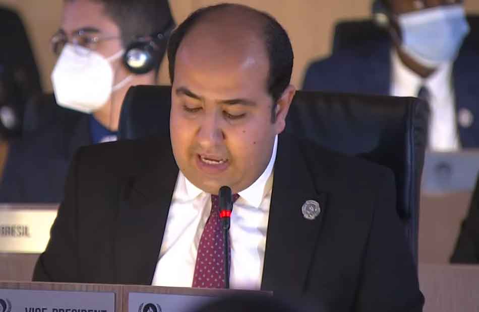 ممثل مصر يتلو مشروع قرار تداعيات كورونا على حقوق الإنسان