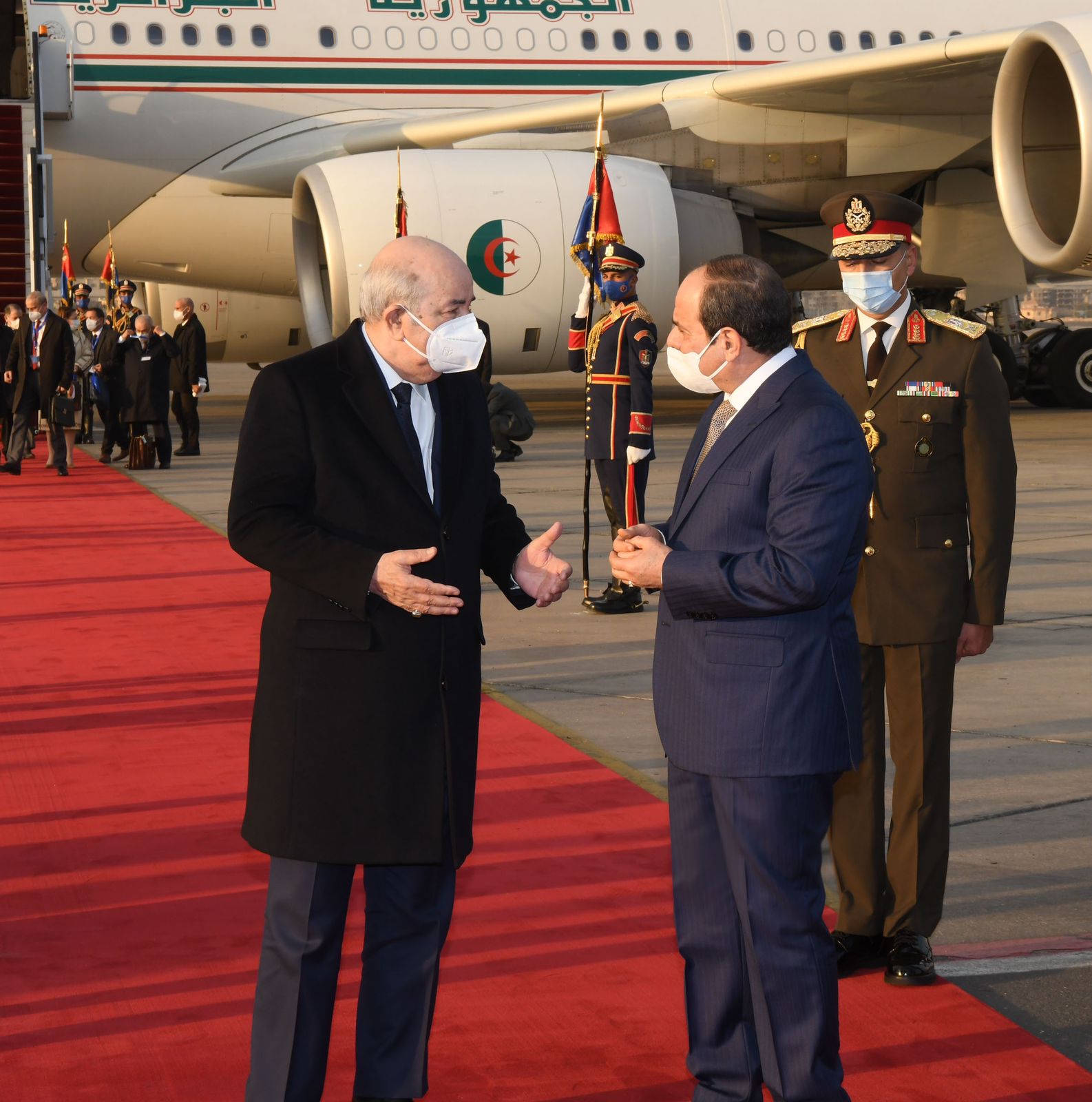  استقبال الرئيس عبد الفتاح السيسي لنظيره الجزائري