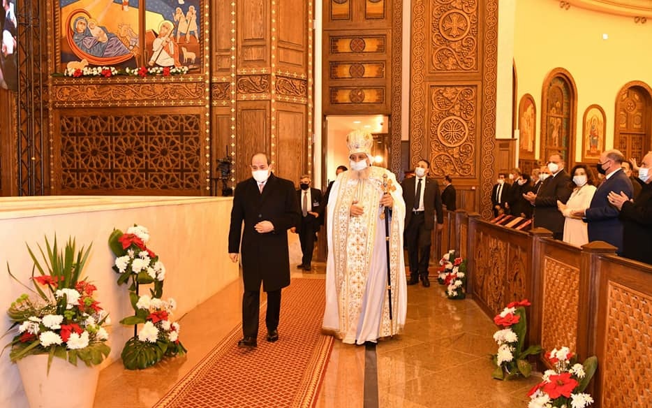 زيارة الرئيس السيسي لكاتدرائية ميلاد المسيح