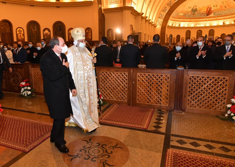 الرئيس عبد الفتاح السيسي يشارك في قداس عيد الميلاد المجيد 