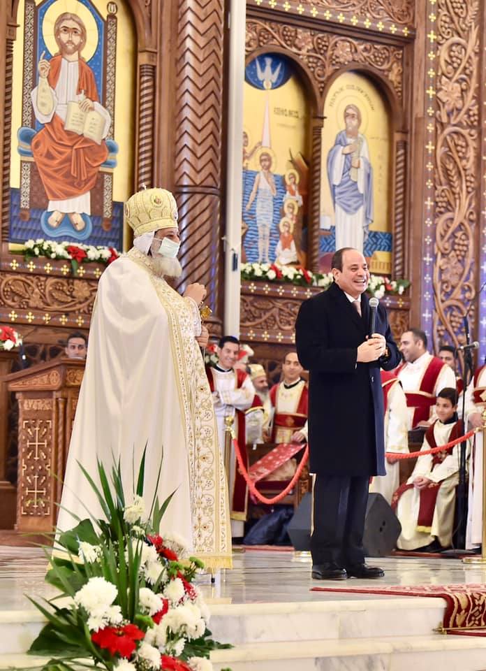 الرئيس عبدالفتاح السيسي يشارك في قداس عيد الميلاد المجيد 