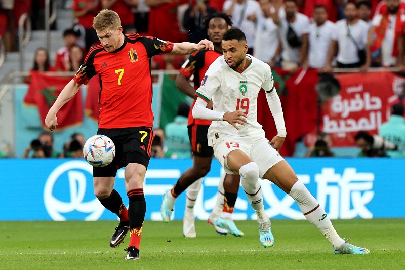 تقنية الفيديو تفسد فرحة المنتخب المغربي أمام بلجيكا في الشوط الأول | صور 