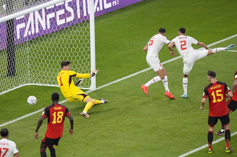المغرب تتقدم بالهدف الأول أمام بلجيكا بكأس العالم 