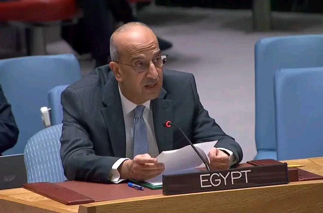 مندوب مصر في الأمم المتحدة يُلقي بيان المجموعة العربية في الجولة الأولى للمشاورات الحكومية