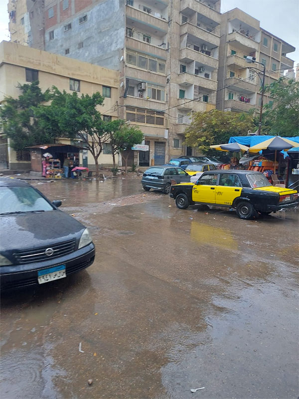 هطول أمطار غزيرة على أنحاء متفرقة من الإسكندرية