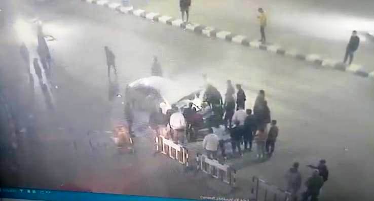  الأمن الجامعي ينجح في إطفاء سيارة ملاكى مشتعلة  