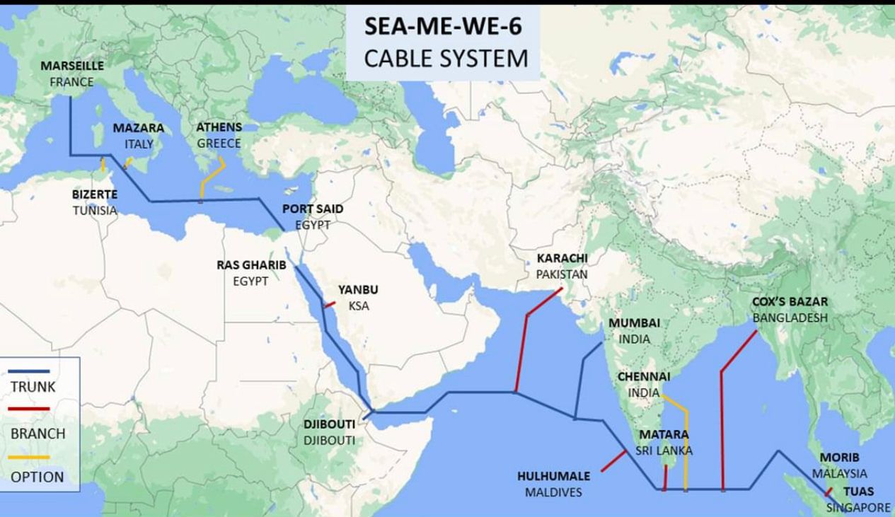 المصرية للاتصالات تتوسع في شبكتها الدولية عبر الكابل البحري SEAMEWE