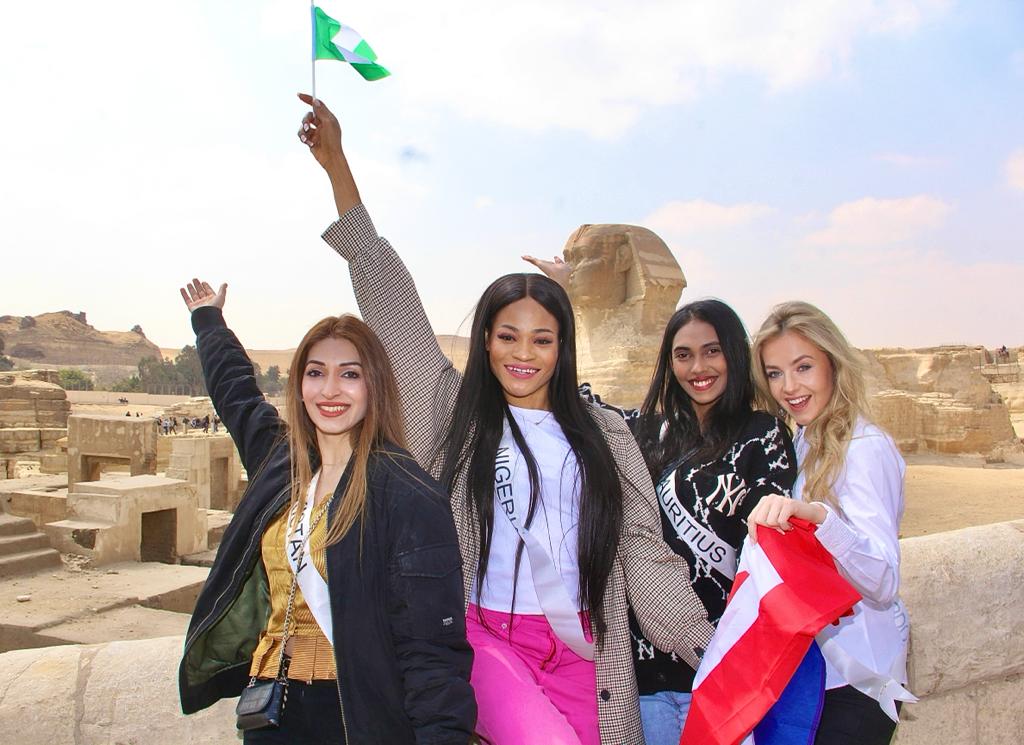 زيارة المشاركات في مسابقة ملكة جمال العالم للسياحة والبيئة منطقة أهرامات الجيزة  
