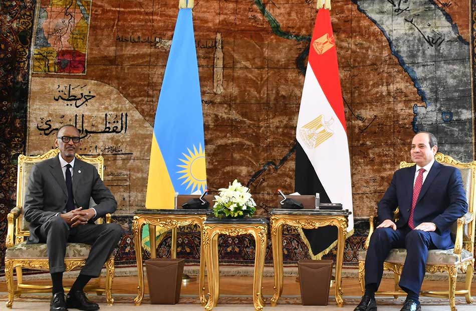 الرئيس السيسي يؤكد حرص مصر على ترسيخ التعاون الإستراتيجي مع رواندا في شتى المجالات 