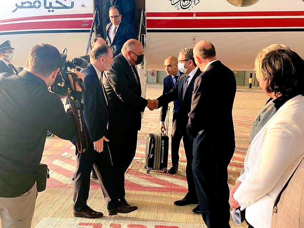 سامح شكرى وزير الخارجية يصل إلي إسرائيل