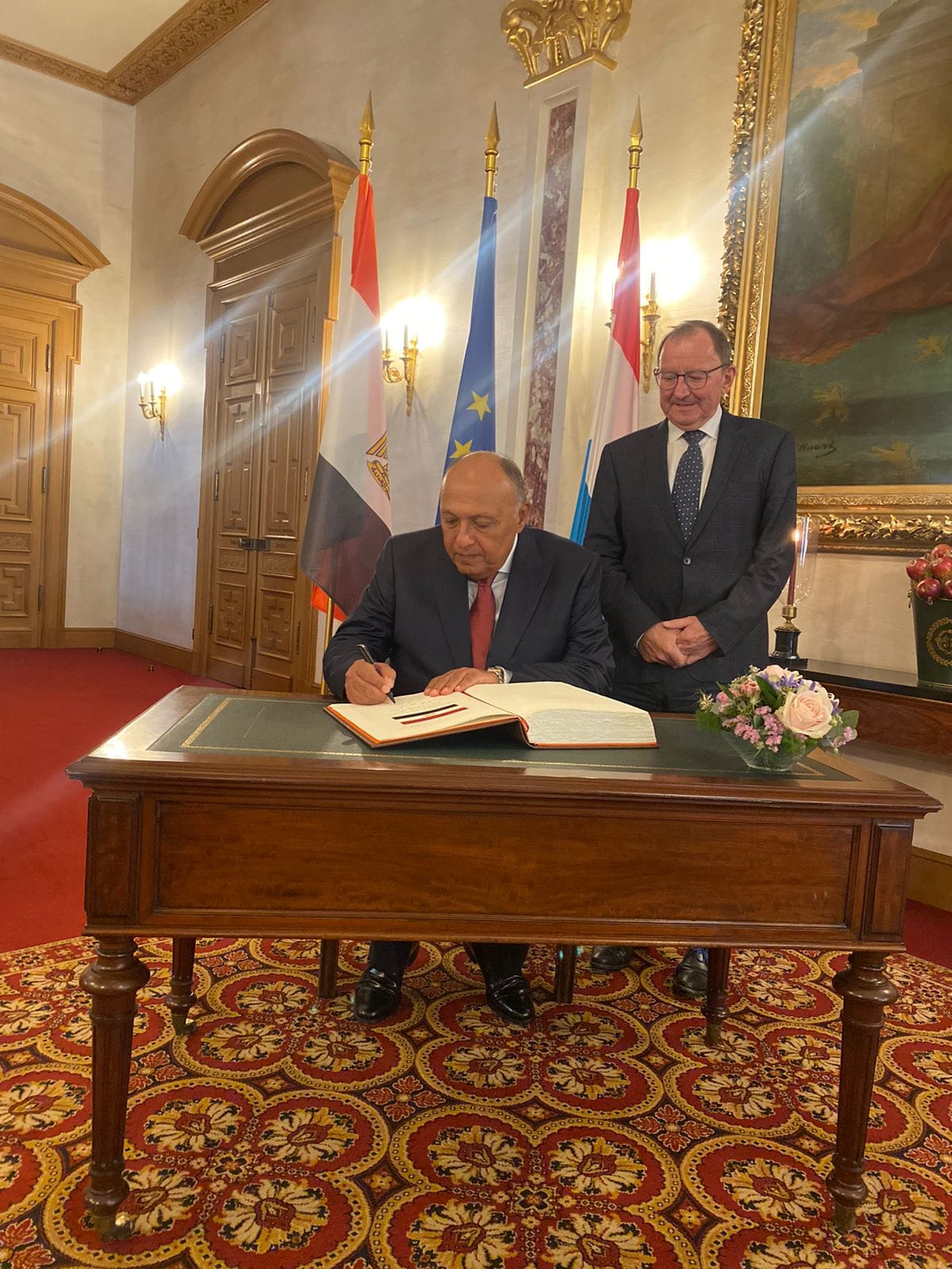 شكرى يبحث مع رئيس برلمان لكسمبورج دفع التعاون بين مصر ولوكسمبورج