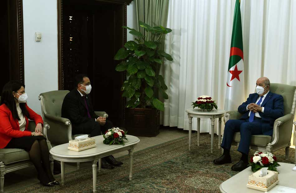 الرئيس الجزائرى يستقبل الدكتور مصطفى مدبولى