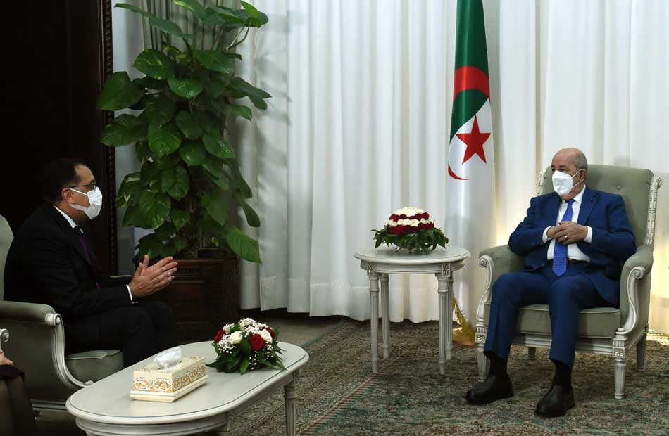 الرئيس الجزائرى يستقبل الدكتور مصطفى مدبولى