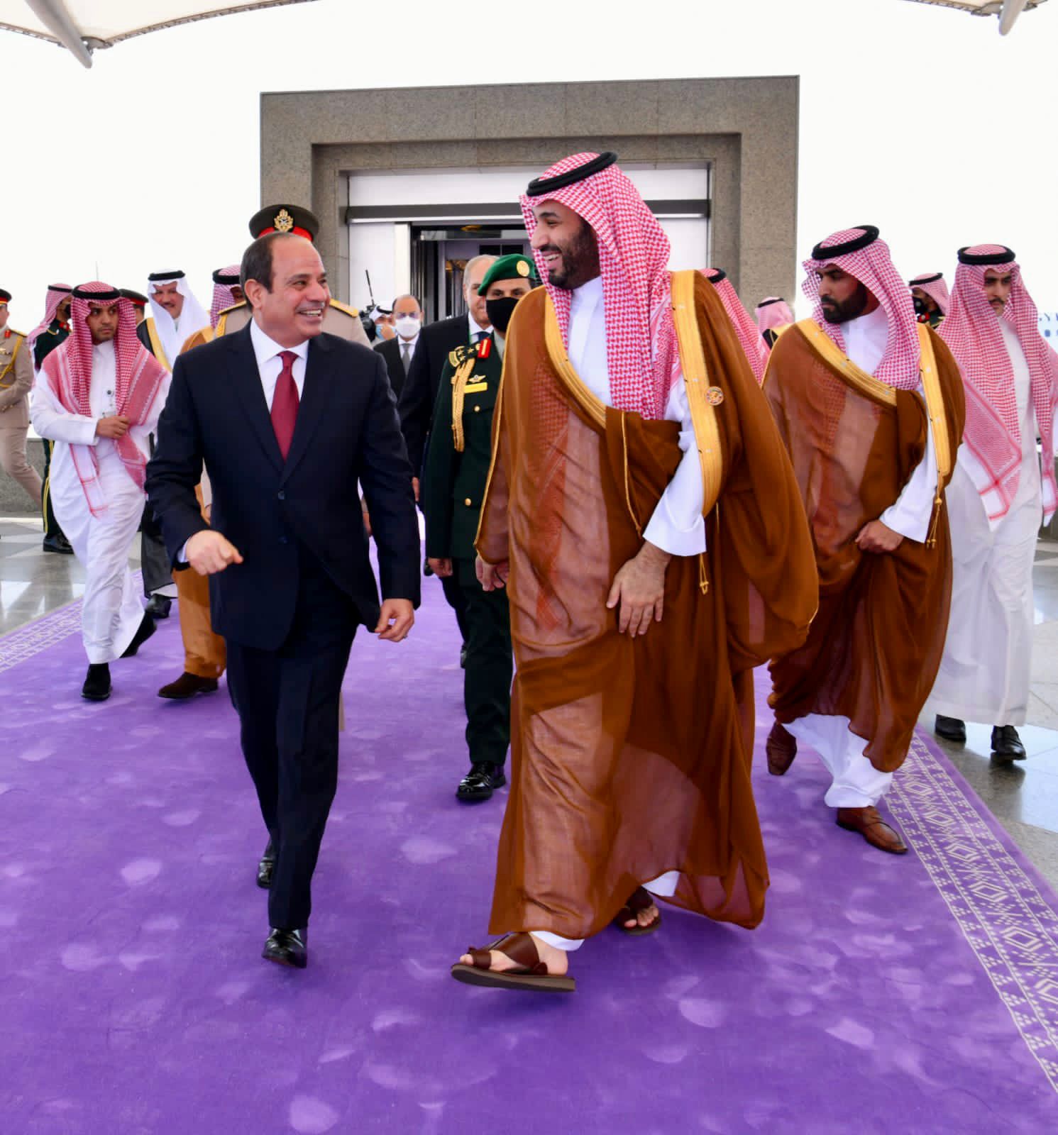 استقبال ولي العهد السعودي للرئيس عبدالفتاح السيسي في جدة