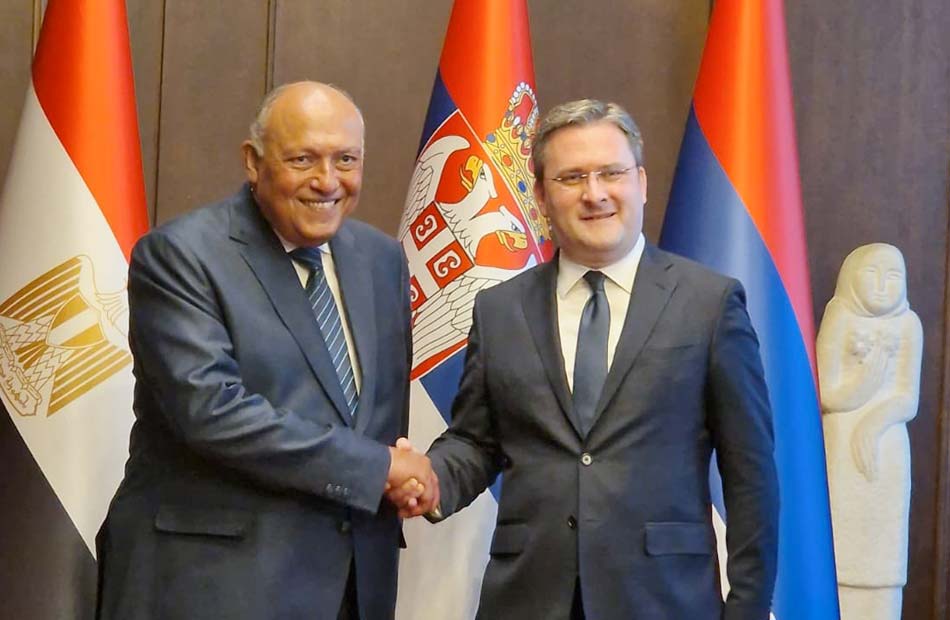 وزير الخارجية يلتقي نظيره الصربي في إطار زيارة الرئيس السيسي | صور