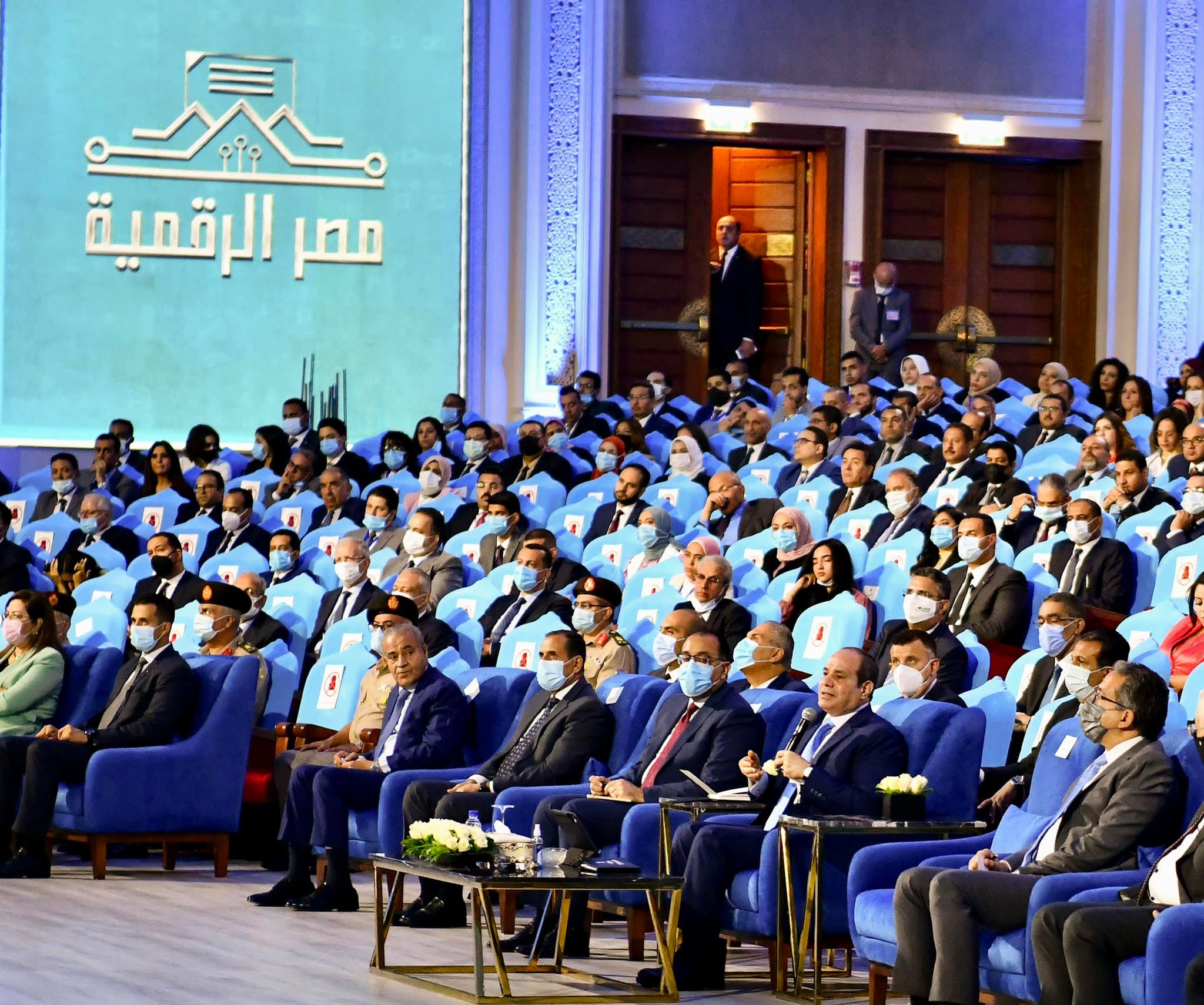  الرئيس السيسي خلال افتتاحه لعدد من مشروعات  مصر الرقمية 