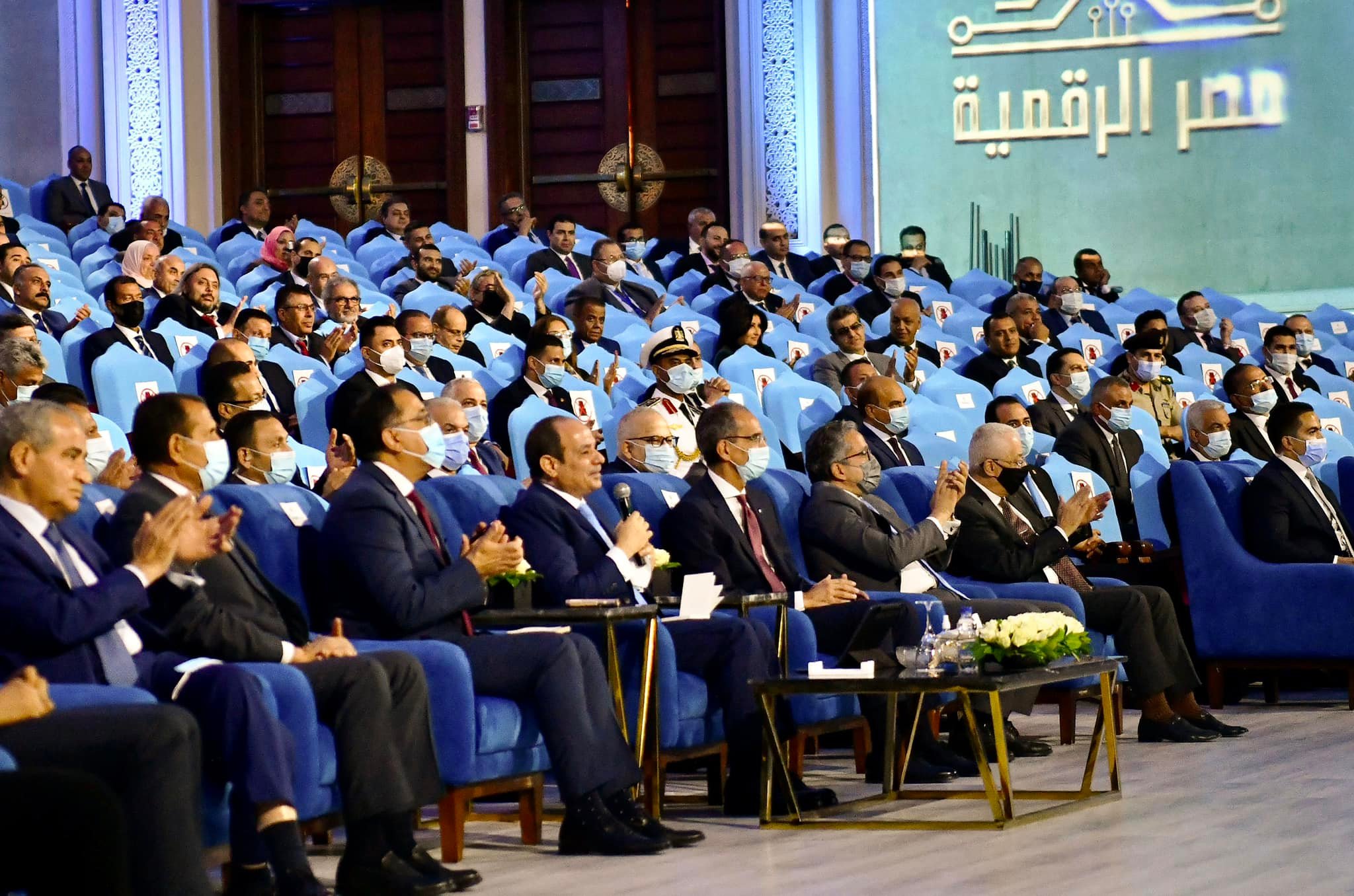  الرئيس السيسي خلال افتتاحه لعدد من مشروعات  مصر الرقمية 