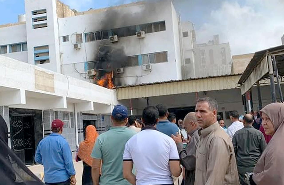 حريق بالمستشفى العام بكفر الشيخ بسبب ماس كهربائي بقسم الباطنة