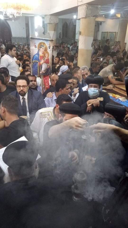 صلوات جنازة ضحايا حادث حريق كنيسة أبو سيفين