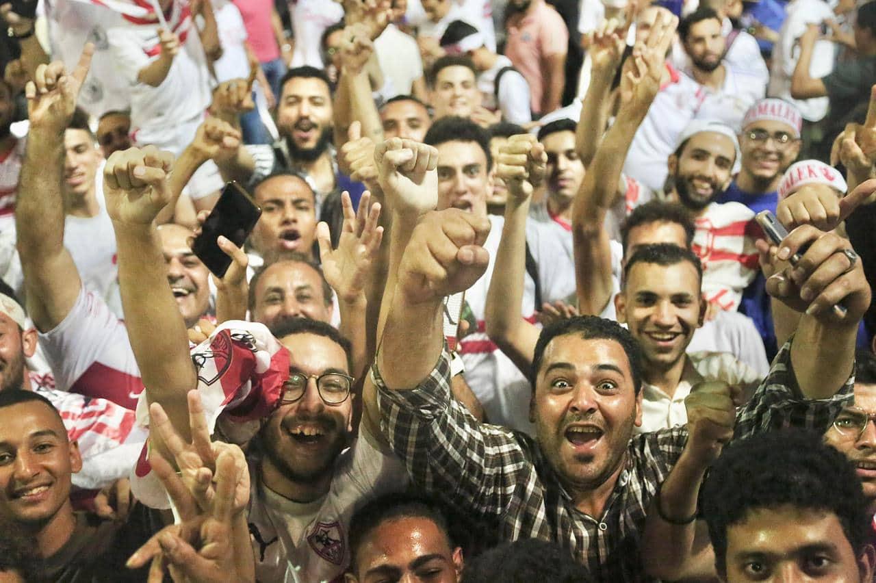 احتفالات أعضاء وجماهير الزمالك في ملاعب الناشئين