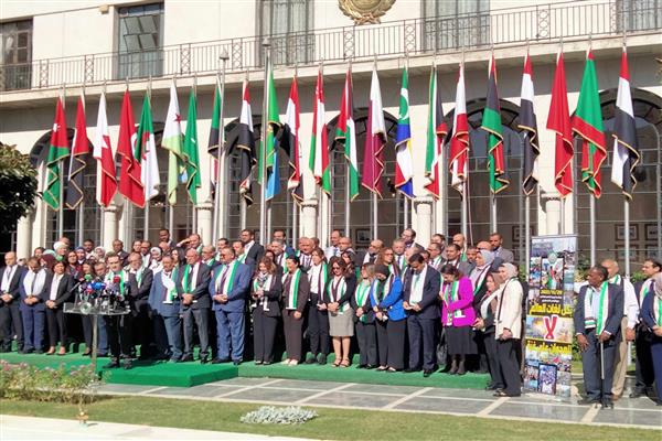 وقفة بالجامعة العربية بمناسبة اليوم العالمي للتضامن مع الشعب الفلسطيني 