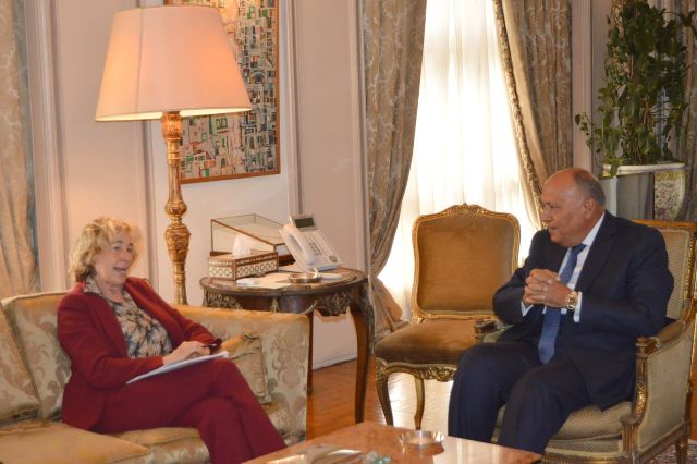 شكري يُؤكد لرئيسة الشئون الخارجية بالشيوخ الإيطالي تاريخية وعمق العلاقات المصرية ـ الإيطالية |صور