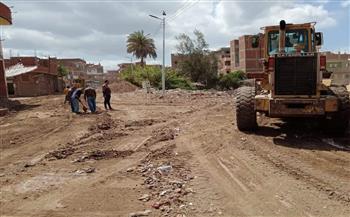 القضاء على بؤرة تجمع للقمامة وتسوية شارع ترعة الغزالية بمدينة الشهداء بالمنوفية | صور