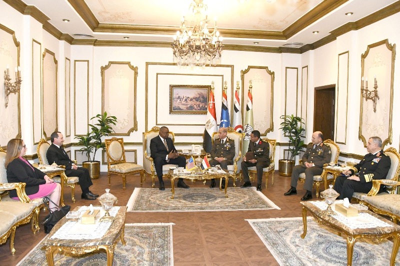 الفريق أول محمد زكى القائد العام للقوات المسلحة يلتقى وزير الدفاع الأمريكى