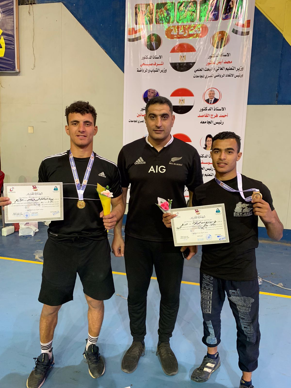جامعة الأزهر تفوز بالمراكز الأولى في المصارعة