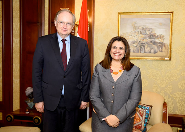 وزيرة الهجرة خلال لقائها مع سفير الاتحاد الأوروبي