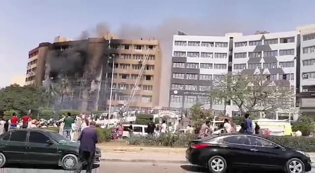 حريق داخل مبنى جهاز مدينة 15 مايو