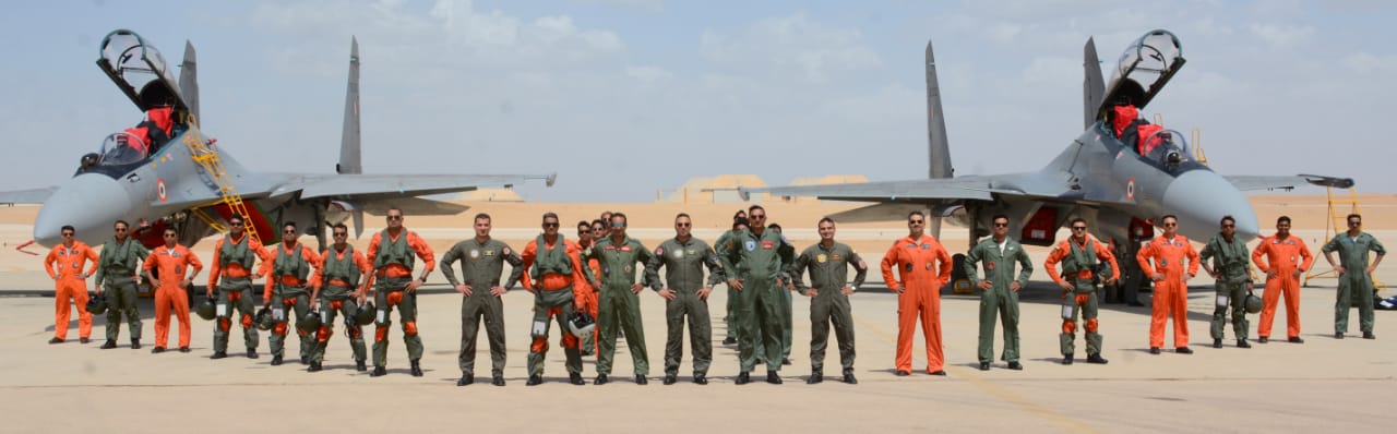 القوات الجوية المصرية والهندية تنفذان تدريبًا جويًا مـشتركًا بإحدى القواعد الجوية المصرية