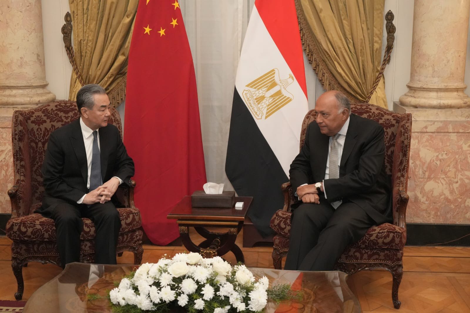جلسة مباحثات ثنائية مغلقة لوزيرى خارجية مصر والصين