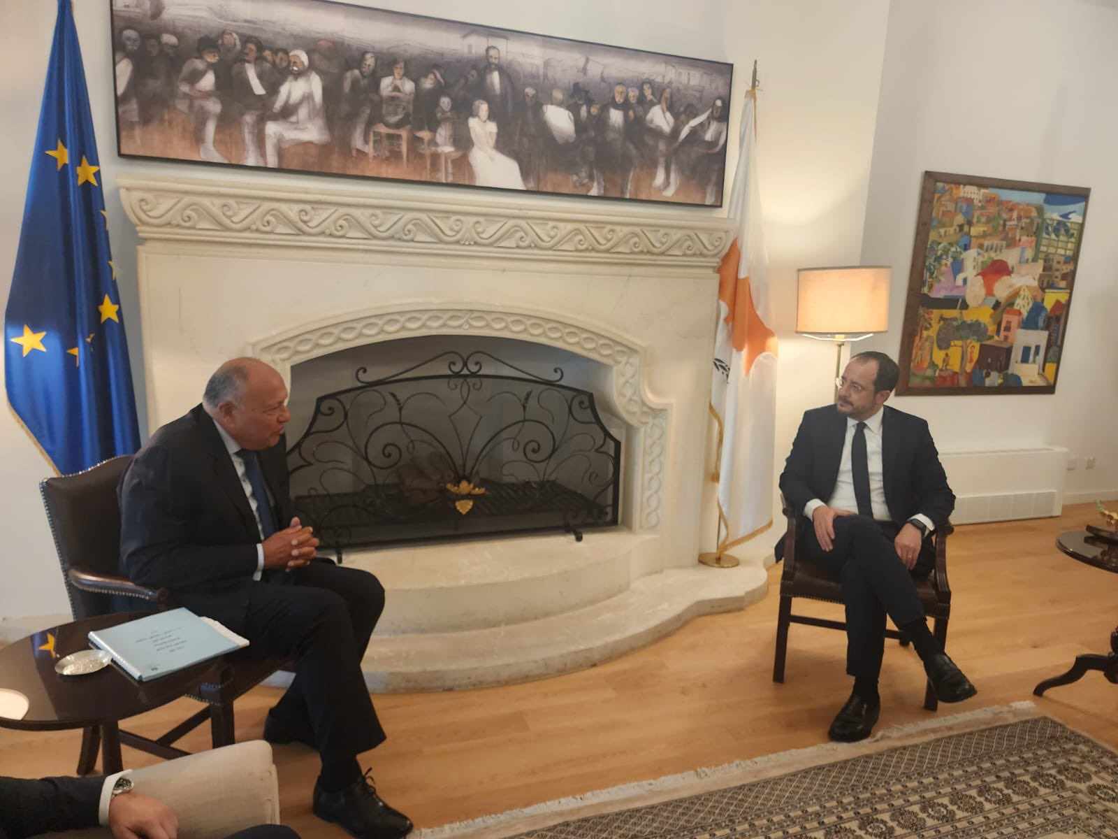  الرئيس القبرصى يعقد مباحثات وزير الخارجية فى مستهل زيارته لقبرص