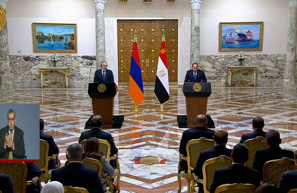 "مصر تدعم مبادرات تحقيق السلام والاستقرار".. نص كلمة الرئيس السيسي خلال المؤتمر الصحفي مع رئيس وزراء أرمينيا