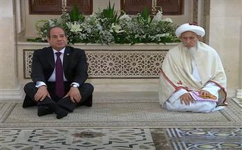   الرئيس-السيسي-وسلطان-البهرة-بالهند-يستمعان-لآيات-من-الذكر-الحكيم-بمسجد-السيدة-زينب-قبيل-افتتاحه