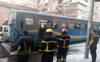  السيطرة على حريق في أتوبيس نقل عام بالإسكندرية| صور