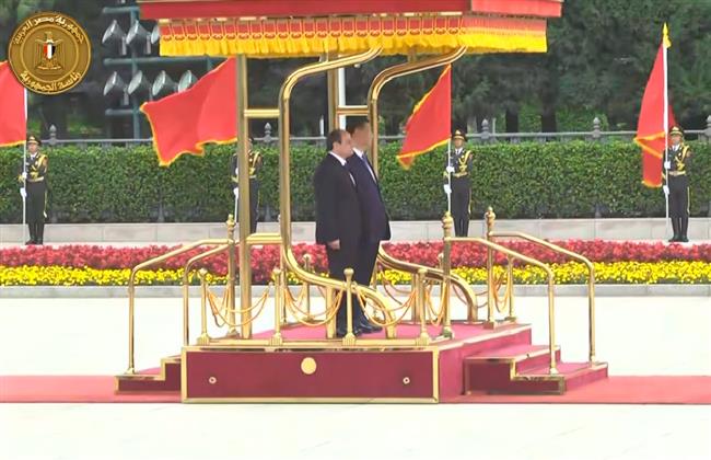 مراسم استقبال رسمية للرئيس السيسي بقصر الشعب الرئاسي|بث مباشر 